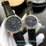 Best Copy Omega De Ville Automatic Couple Watch Blue Dial 40mm & 28mm